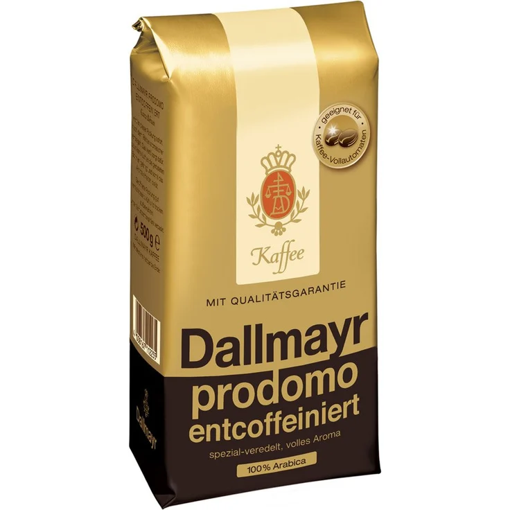 Dallmayr Kaffee Prodomo entcoffeiniert 500g in Kaffeebohnen, 12er Pack (12 x 500 g)