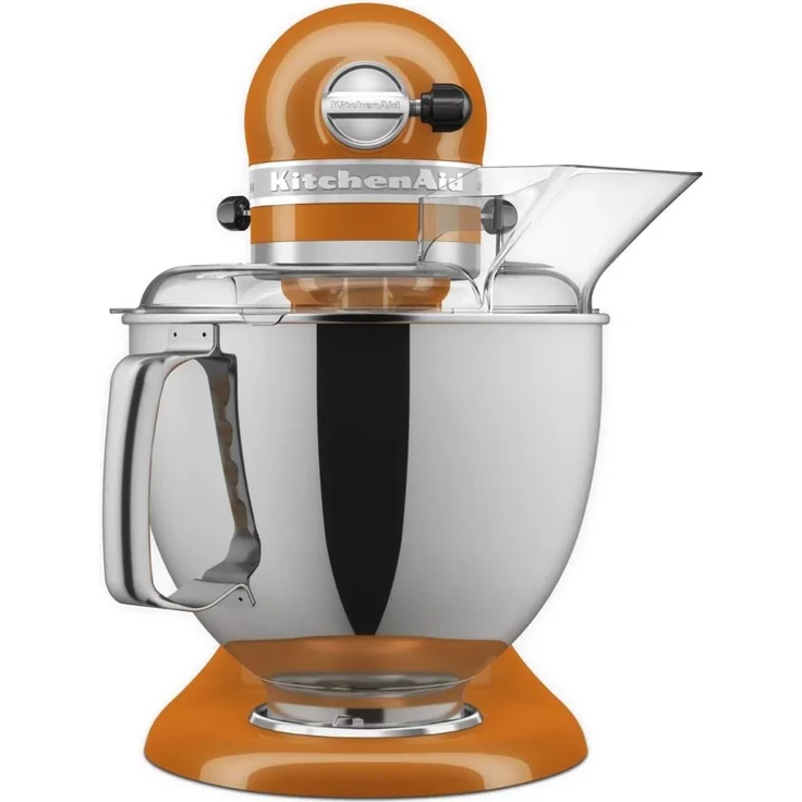 KitchenAid Artisan 5KSM175PSEHY Küchenmaschine mit Direktantrieb, 300W, 4,8 L Edelstahlschüssel, inkl. 3 L polierte Schüssel, Spritzschutz, 10 Geschwindigkeiten, honey, Serie: 5KSM175PS – Bild 3