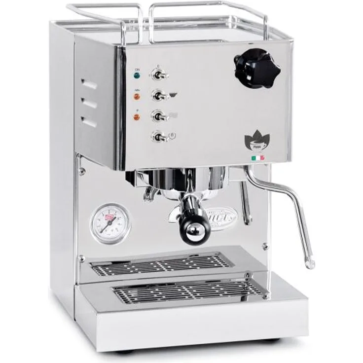 Quick Mill Pippa 4100 Siebträgermaschine Espressomaschine mit Dampfdüse, 15 bar Pumpendruck, Edelstahl