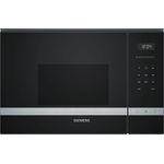 Siemens BF525LMS0 iQ500 Mikrowelle, Einbaugerät, 20L Garraum, 800 Watt, Elektronikuhr, lightConrol, Edelstahl, schwarz
