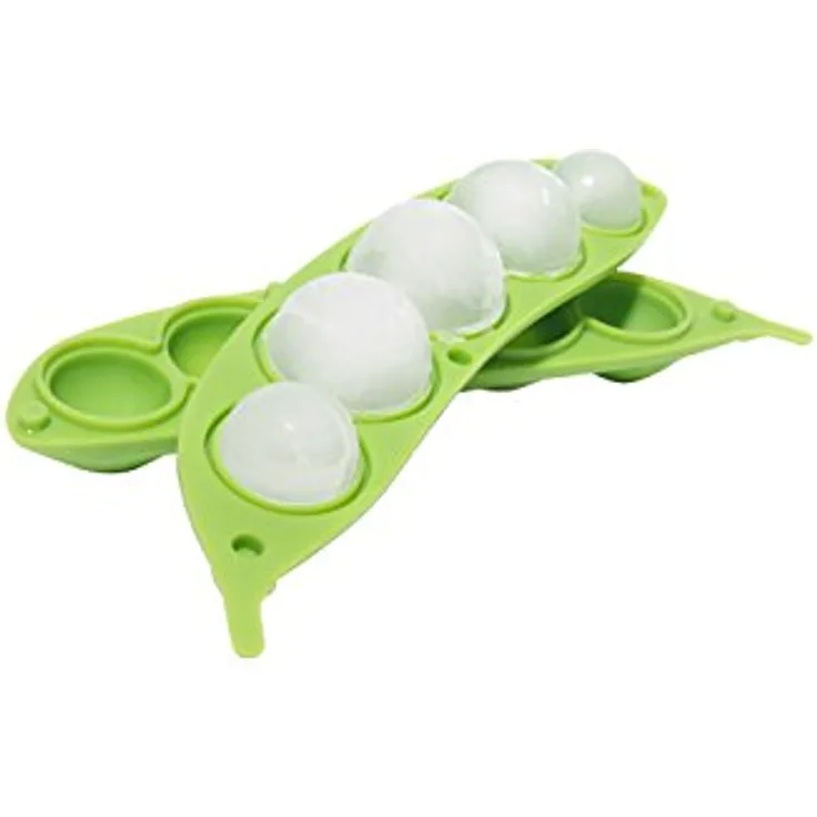 ThumbsUp Easy Peasy - 2er Set Eiswürfelform Silikon grün für 10 runde Eiswürfel