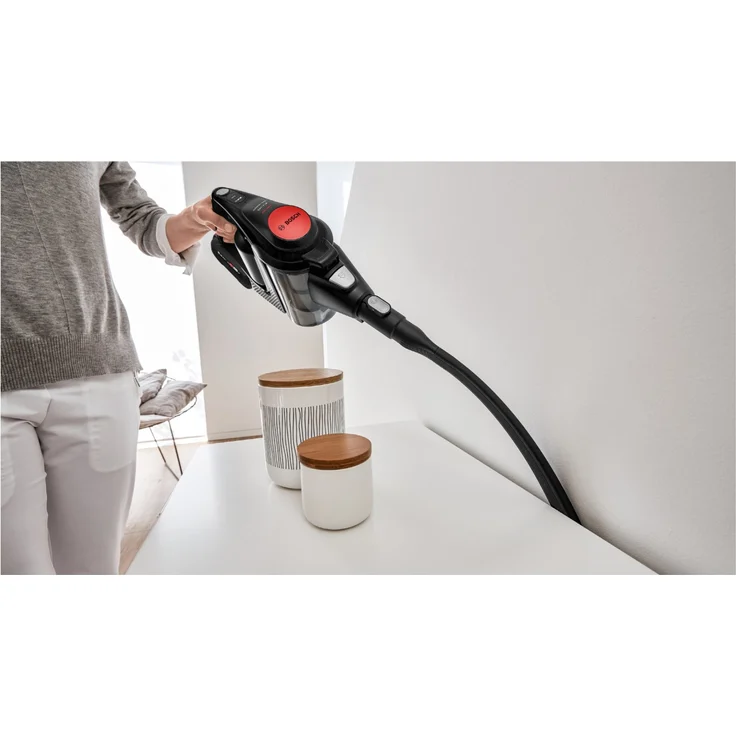 Bosch BKS821MPOW Unlimited Gen2 Serie 8 Handstaubsauger, 45 min Akkubetrieb, Akkuwechsel-Option, 3 Saugmodi, schwarz-rot – Bild 8