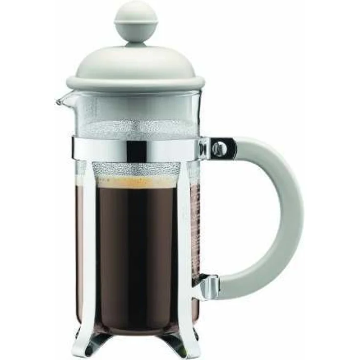 Bodum 1913-913 CAFFETTIERA Kaffeebereiter (French Press System, Permanent Edelstahlfilter, 0,35 liters) cremefarben – Bild 1