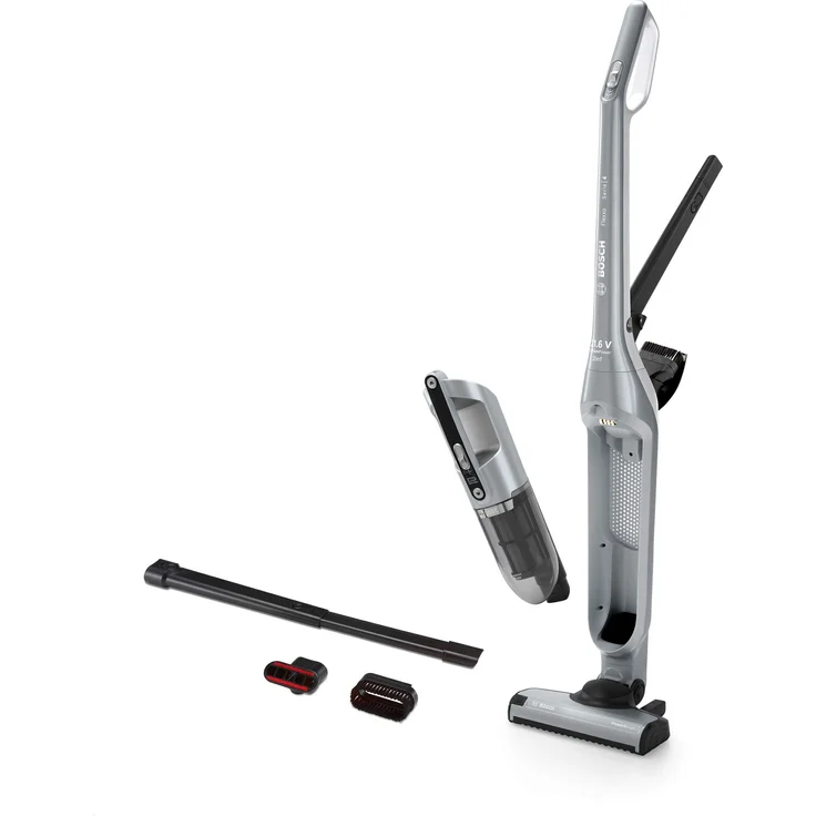 Bosch BCH3P210 Flexxo 2 in 1 kabelloser Akku- und Handstaubsauger (Zubehör am Gerät, lange Laufzeit, 21,6 V) silber – Bild 1