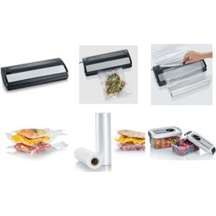 SEVERIN Vakuumierrollen, Für Folienschweißgeräte und Vakuumierer, 2 Set 20x600 cm, ZB 3616