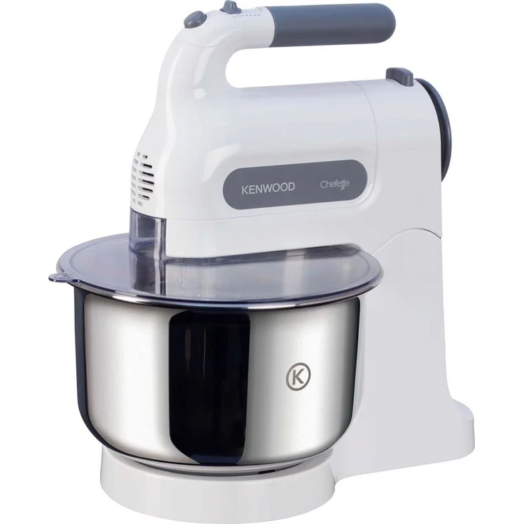 Kenwood HM 680 Handmixer Chefette inkl. Edelstahl Rührschüssel, Rührständer, 350 Watt, 3 Liter, weiß – Bild 1