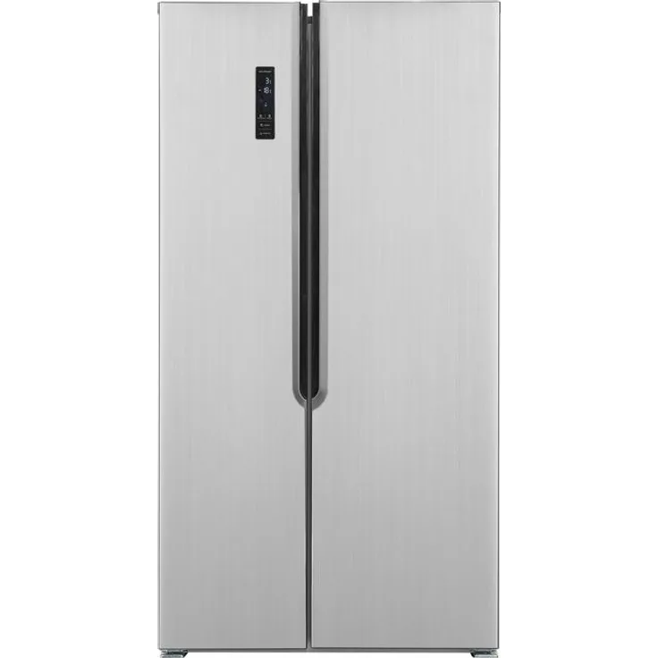 Exquisit SBS135-040F Side-by-Side-Kühlschrank, freistehend, Inoxlook, NoFrost, Breite 91 cm