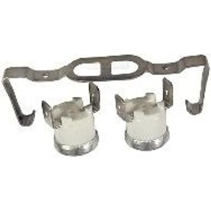 2x Temperaturbegrenzer mit 1x Haltebügel, eingesetzt in Trocknern