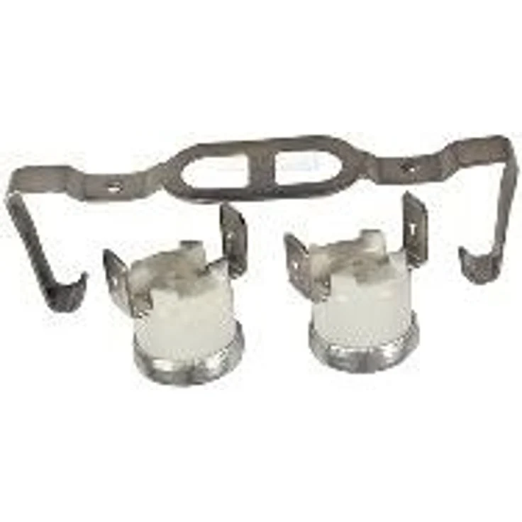 2x Temperaturbegrenzer mit 1x Haltebügel, eingesetzt in Trocknern