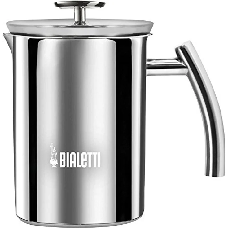 Bialetti 0004420 Manueller Milchaufschäumer, 500 ml Fassungsvermögen, für 3 Tassen, Edelstahl