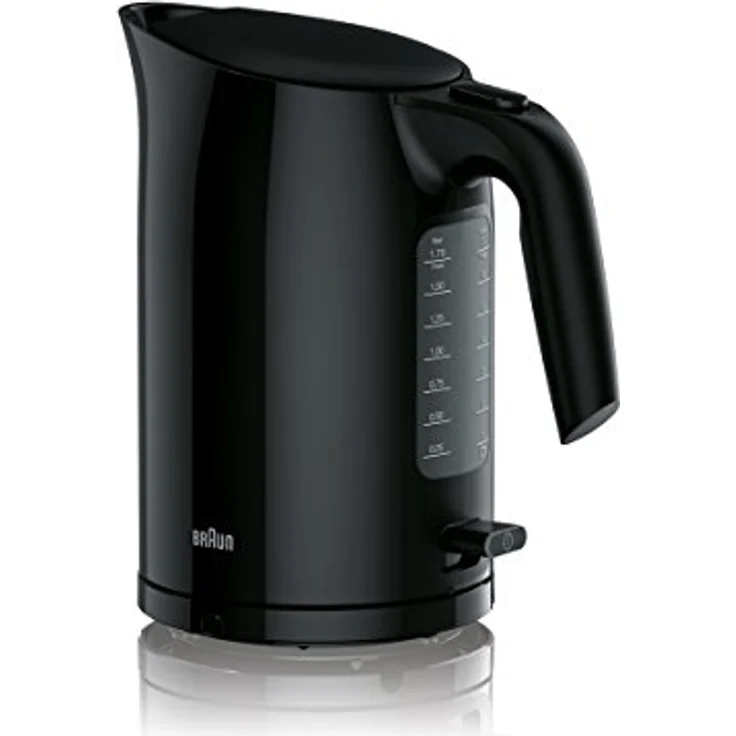 Braun WK 3100 BK Wasserkocher | Füllmenge 1,7 l | 2.200 Watt | Schnellkochsystem | Herausnehmbarer Anti-Kalk-Filter | Große Wasserstandsanzeige | BPA Frei | Schwarz – Bild 1