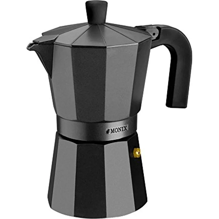 Monix Vitro Noir Espressokocher aus Aluminium 9 tazas