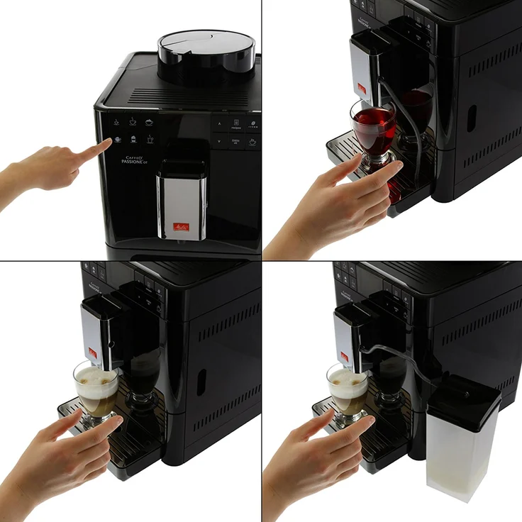 Melitta Caffeo Passione OT F531-102, Kaffeevollautomat mit Milchsystem und integriertem Mahlwerk, One Touch Funktion, Schwarz – Bild 6
