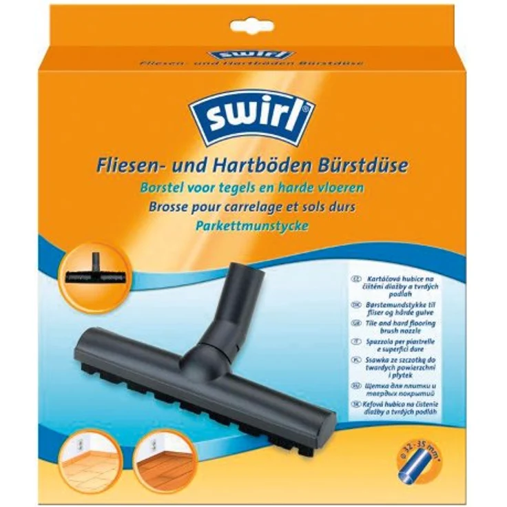 Swirl Fliesen und Hartböden Bürstdüse (Staubsaugerdüse mit Bürstenleiste aus Naturhaar, 32mm-35mm, Passend z.B. für Miele, Siemens, Bosch, Philips, Kärcher, AEG, Samsung, Rowenta)