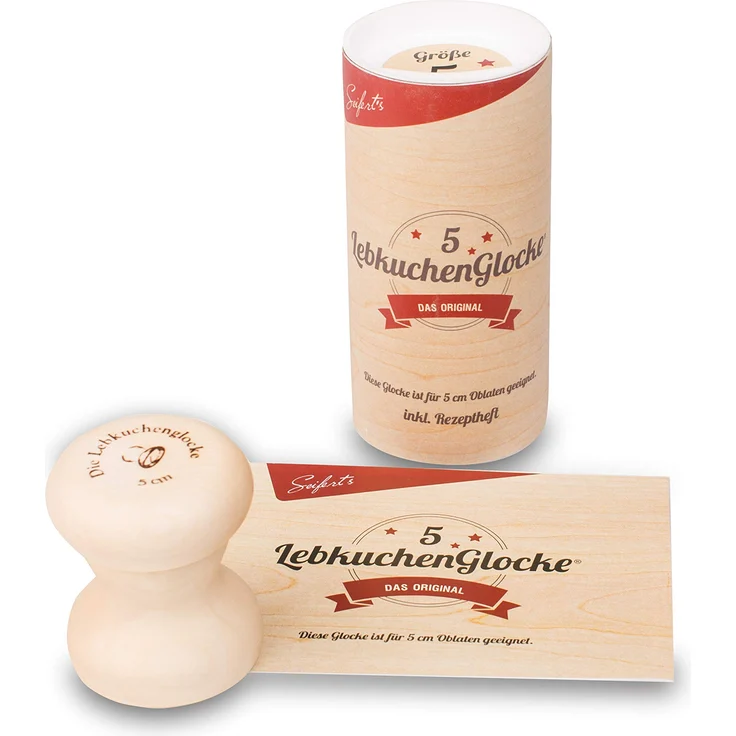 Lebkuchenglocke Lebkuchenbackform 5 cm Lebkuchenform Nürnberger Lebkuchen backen, Edelstahl, Holz – Bild 1