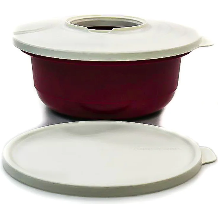 TUPPERWARE Rührschüssel Pro 2,0 L dunkelpink + 2 Deckeln weiß Hefeteig Schüssel