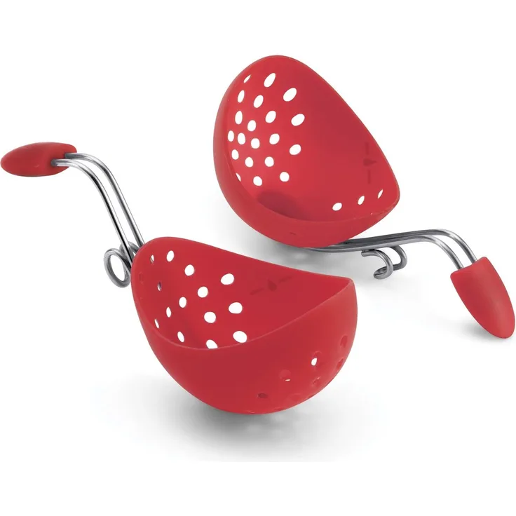 Cuisipro Eier - Pochierer 2er-Set Küchenhelfer, Silikon, Weiß