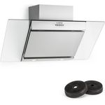 Klarstein Zola Dunstabzugshaube Umluftset 90cm 635m³-h Aktivkohlefilter silber