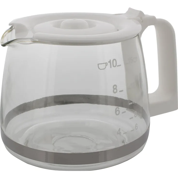 Codiac 340085 Glaskanne Ersatz für SEB Cafecity Ref. 89 67 02, Glas, Weiß