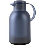 Emsa N4012000 Samba Isolierkanne (1,5 Liter, Quick Press Verschluss, 12h heiß und 24h kalt) Transluzent-Blau-Grau