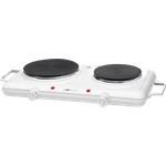Clatronic Doppelkochplatte DKP 3583, 2 Kochplatten, stufenlos regelbare Thermostate, hohe Standfestigkeit, weiß