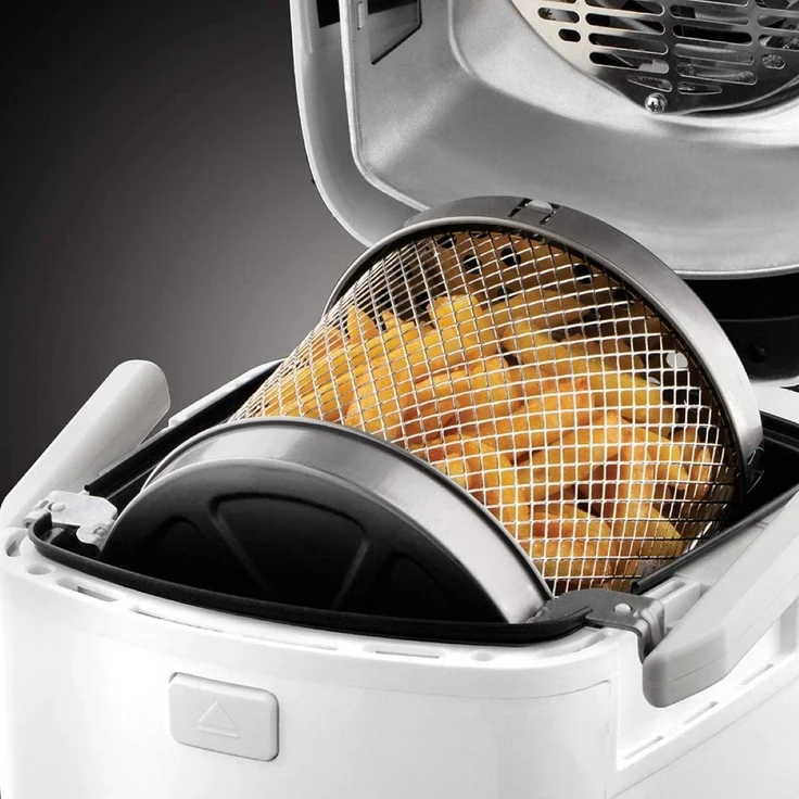 Russell Hobbs Heißluftfritteuse, rotierender Frittierkorb, Touch Control Display, Rotisseriespieß, Kebab-Zubehör & Grillrost, 1kg Kapazität, fettfreie Friteuse ohne Öl, Cyclofry Plus, 22101-56 – Bild 2