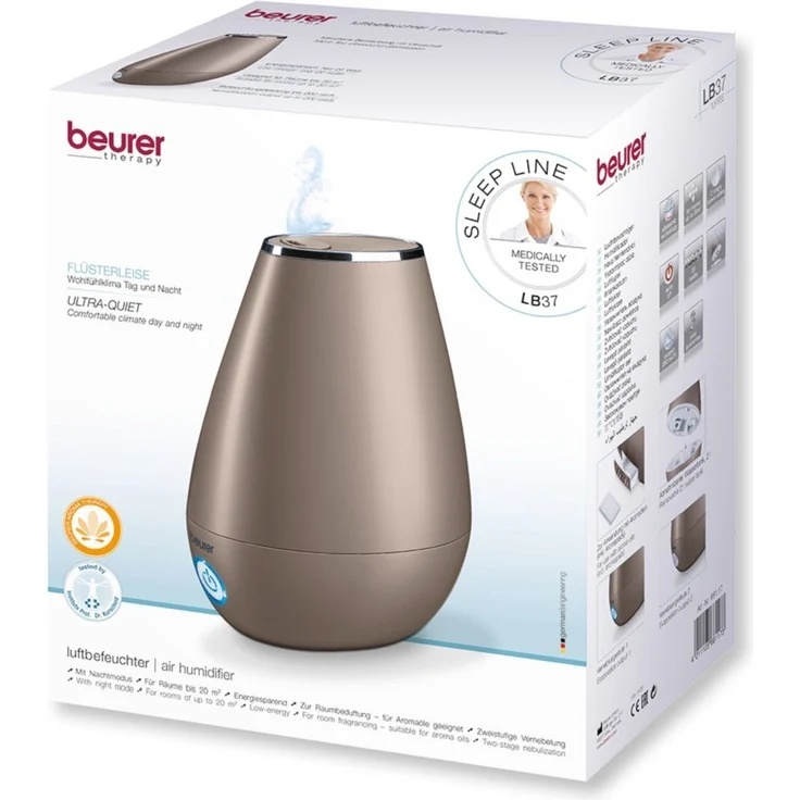 Beurer LB 37 Luftbefeuchter mit mikrofeiner Ultraschall-Zerstäubung, leiser Nachtmodus, Aromafunktion, toffee – Bild 6