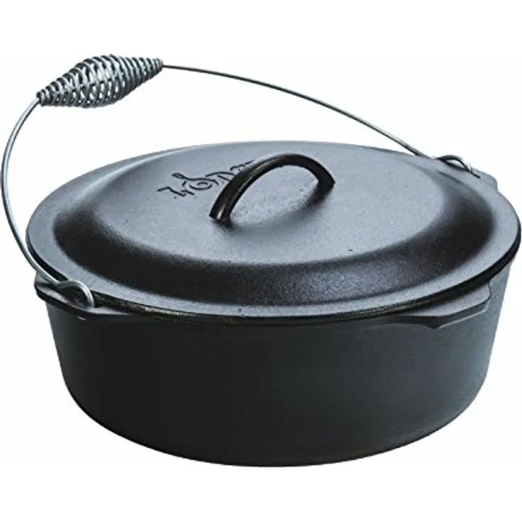 Lodge 8.52 Liter-9 Quart Hänge Gusseisen Dutch Oven-Auflaufform (mit Spirale Henkel)