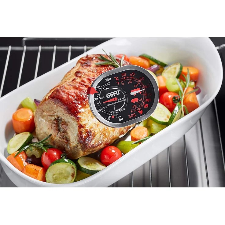GEFU 21800 Messimo Braten- und Ofenthermometer 3 in 1 aus Edelstahl für Backofen & Grill - Bratenthermometer für Fleisch – Bild 2