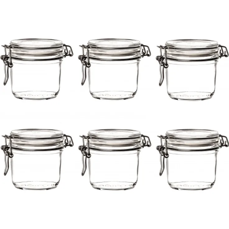 6er Set Bormioli Fido Einmachglas mit Bügelverschluss - Füllmenge 350ml