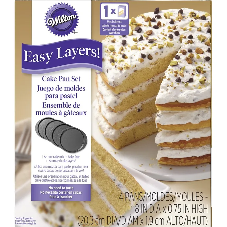 Wilton Easy Layers! Backformen-Set für Runde Schichtkuchen, 20,3 cm, 4-Teilig