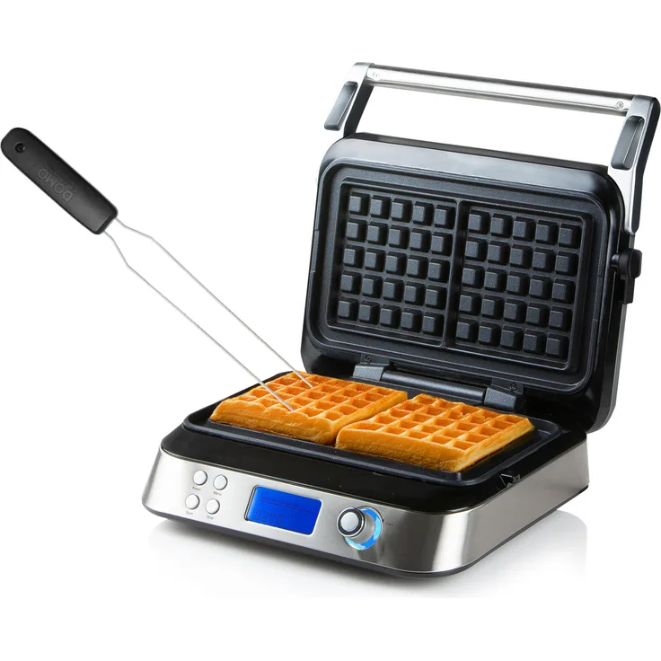 Digitales Doppel Waffeleisen für dicke Belgische Waffeln Profi Waffle Maker 2in1