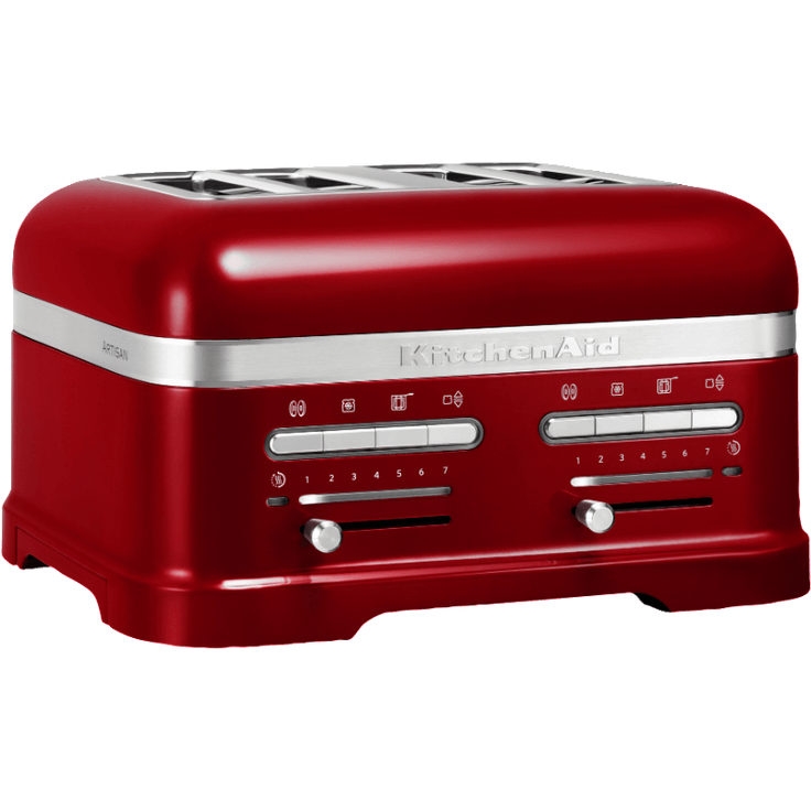 KitchenAid 5KMT4205ECA 4-Scheiben Toaster mit Sandwichzange, 2500W, 7 Bräunungsstufen, LED-Timer, Aluminiumdruckguss, liebesapfelrot, Serie: 5KMT4205
