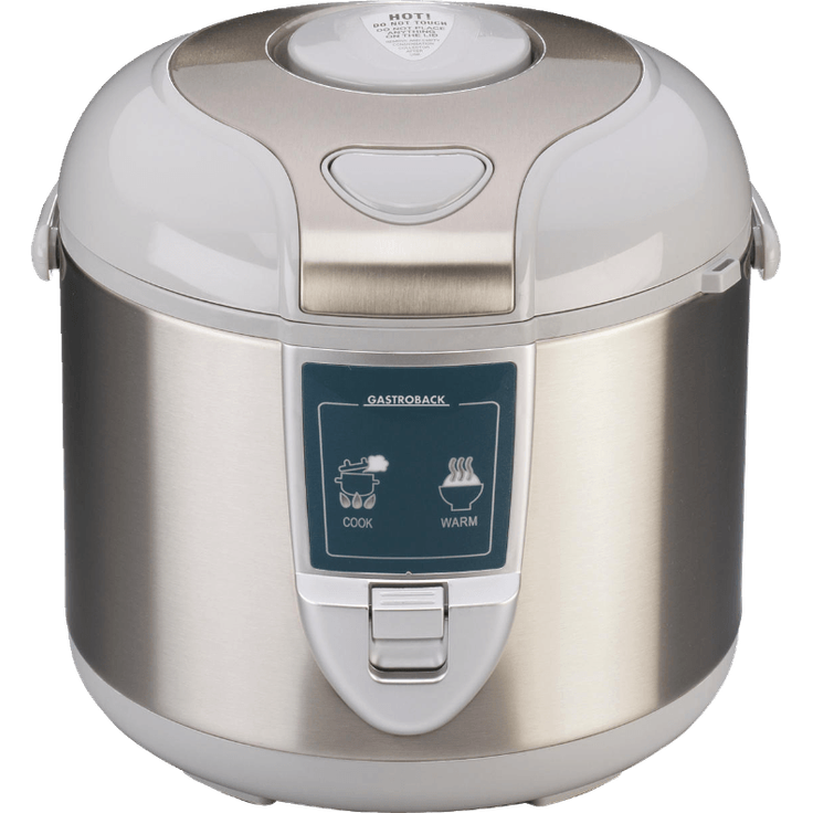 Gastroback 42507 Design Reiskocher, 450 Watt, Abschalt-und Warmhaltefunktion, Antihaftbeschichtung, 3 Liter, grau