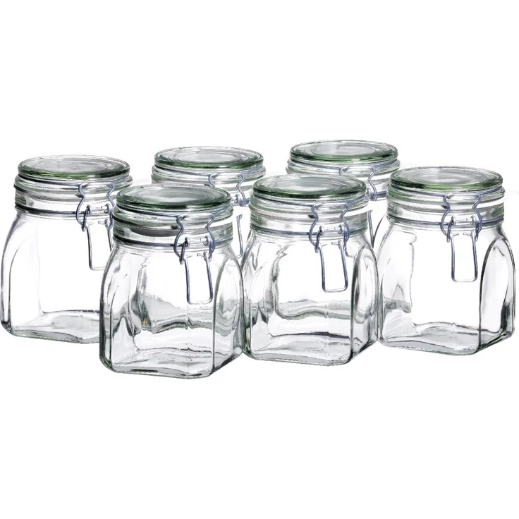 MÄSER 925339 Gothika, Einmachgläser 750 ml, 6er Set, made in Germany, Vorratsgläser mit Deckel und Drahtbügel zum luftdichten Aufbewahren, Einkochen und Einlegen, Glas, transparent – Bild 1