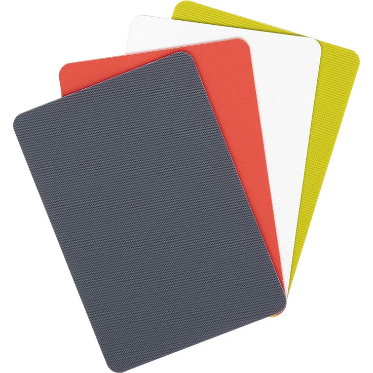 Dexas 6094PK2 Heavy Duty Grippmat Flexible Cutting Board Mini-Schneidebrett, robust, 14 x 20 cm, Grau, Rot, Weiß, Grün, 4 Stück, plastik
