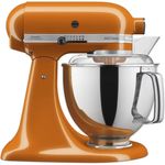 KitchenAid Artisan 5KSM175PSEHY Küchenmaschine mit Direktantrieb, 300W, 4,8 L Edelstahlschüssel, inkl. 3 L polierte Schüssel, Spritzschutz, 10 Geschwindigkeiten, honey, Serie: 5KSM175PS - Preisvergleich
