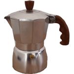 Euronovità Halbmondform en-84227 Espressokocher 3 Tassen Elite Radica Moka Espresso, Edelstahl, Grau, 15 x 9 x 16 cm