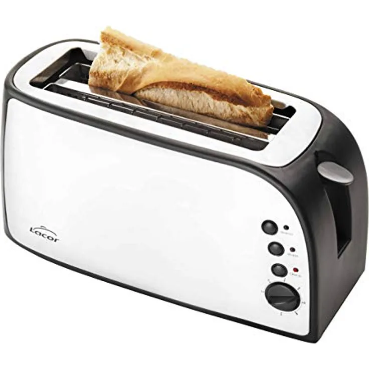 Lacor 69260 Toaster, breiter Doppelschlitz für 4 Toastscheiben, 1.500 W