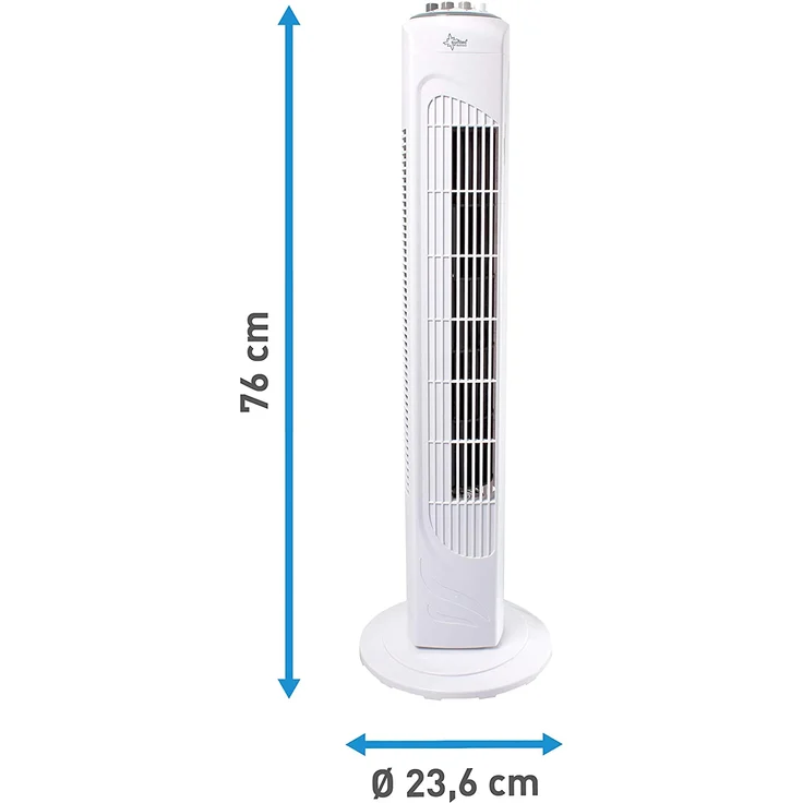 Suntec CoolBreeze 7.400 TV Turmventilator (74 cm hoch, 3 Stufen, oszillierend, 2-Stunden Timer, 45 Watt), 45 Watt – Bild 4
