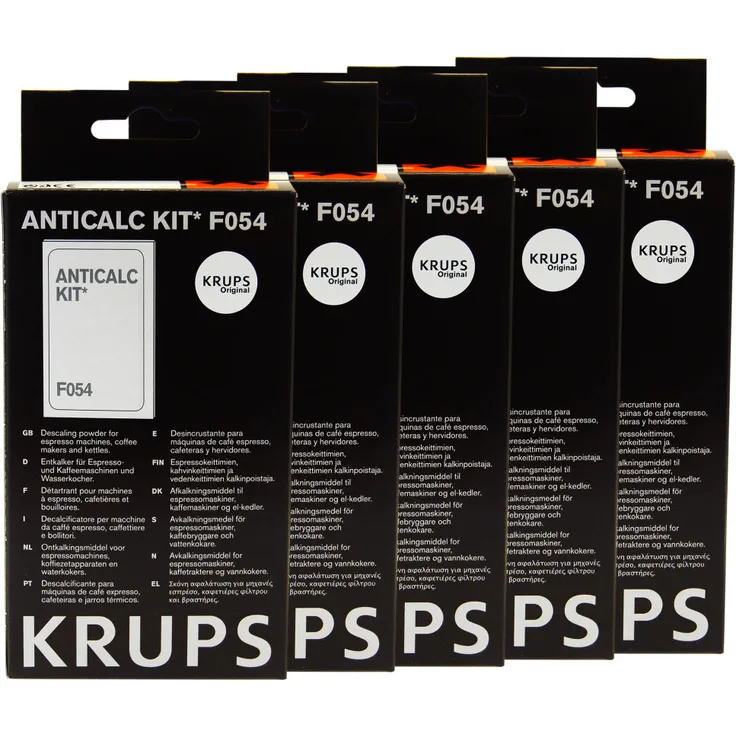 Krups Anticalc Kit F054 Entkalker, Kalkreiniger, Kalkentferner, 5er Pack