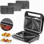 monzana 3in1 XXL Sandwichmaker MZ7030 Sandwichtoaster Sandwichgrill 1000W Antihaftbeschichtung BPA frei