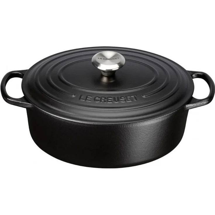 Le Creuset Signature Gusseisen-Bräter mit Deckel, Durchmesser 40 cm, Oval, Für alle Herdarten und Induktion geeignet, Volumen: 13,9 l, schwarz matt  – Bild 1