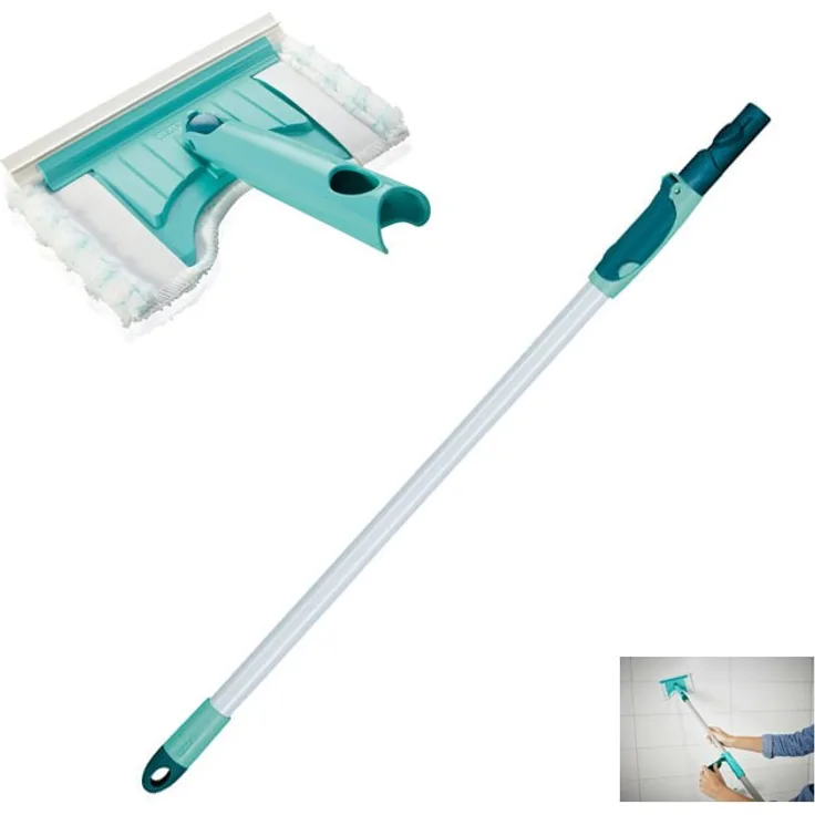 Leifheit 41701 Bad Fliesenreiniger Wischer + 56673 Teleskopstiel Teleskopstange