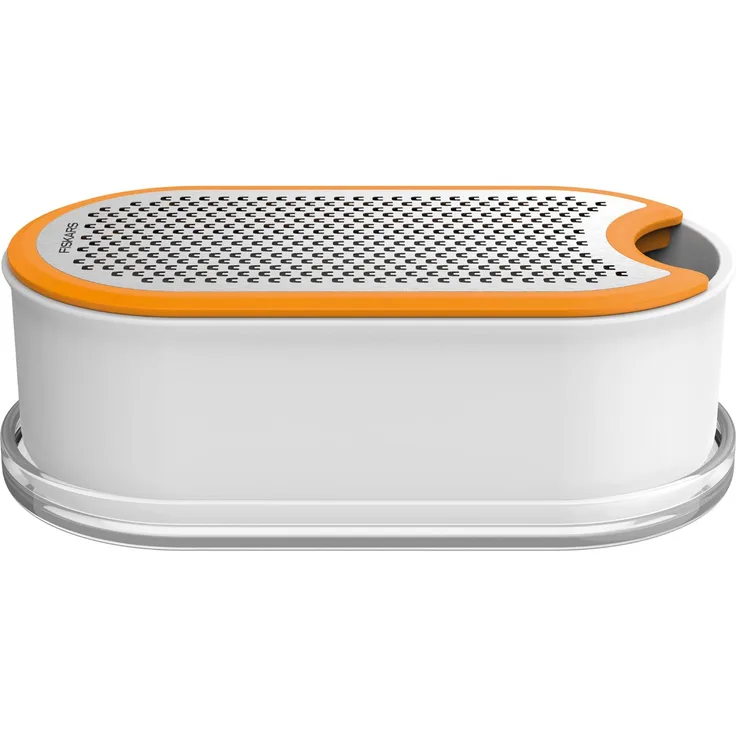 Fiskars Handreibe mit Behälter, Füllinhalt: 400 ml, Maße (LxBxH): 16,8 x 9,0 x 5,9 cm, Metall-Kunststoff, Functional Form, 1019530