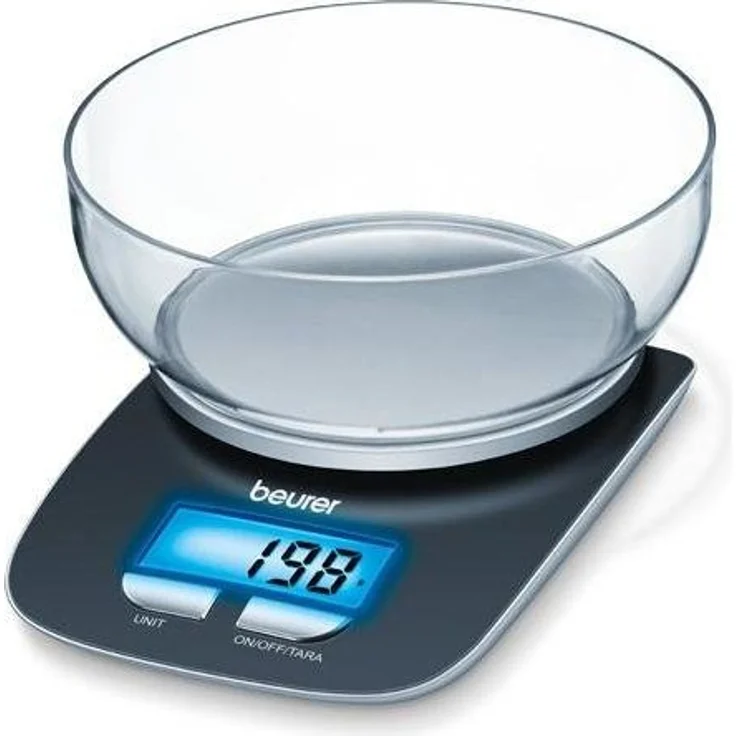 Beurer KS 25 Küchenwaage mit 1,2l Wiegeschüssel, digitale Küchenwaage mit Tara-Zuwiegefunktion und 3kg Tragkraft – Bild 1