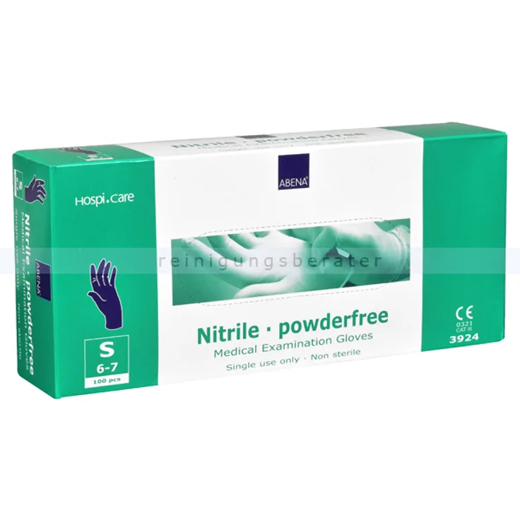 Abena Einmalhandschuhe aus Nitril 30 cm lang blau S