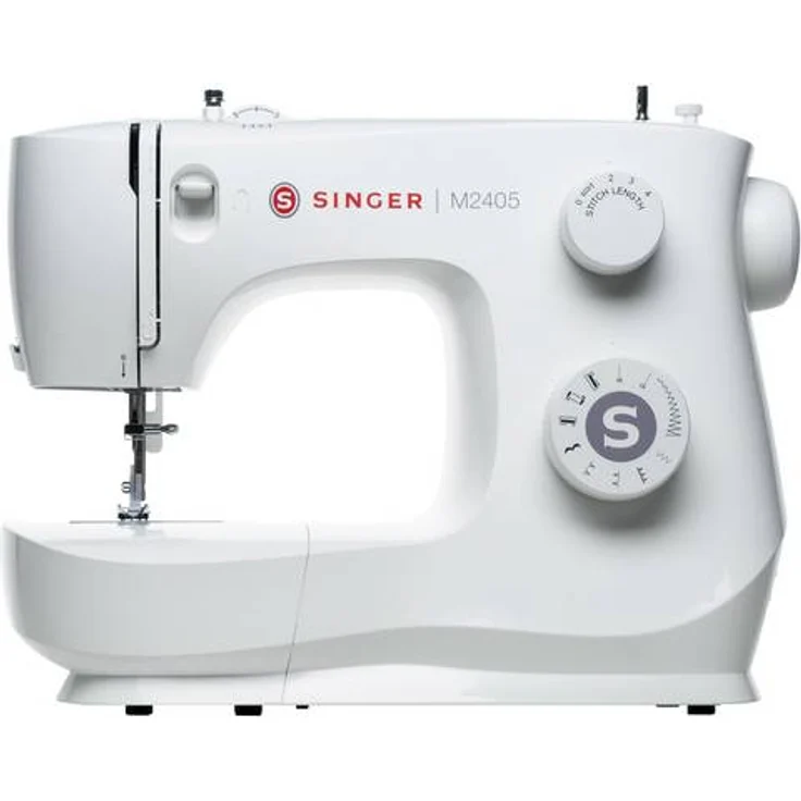 Singer M 2405 Freiarm-Nähmaschine 8 Nähprogramme Nählicht 230 Volt Freiarm-Nähmaschine, weiß – Bild 1