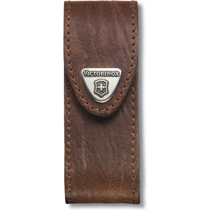 Victorinox Leder-Etui für Taschenmesser (Gürtelschlaufe, Klettverschluss, Braun, 3cm x 10cm, Braun)