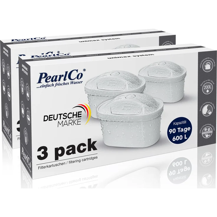 PearlCo unimax Kartuschen Pack 6 (komp. mit BRITA Maxtra Filter) – Bild 1